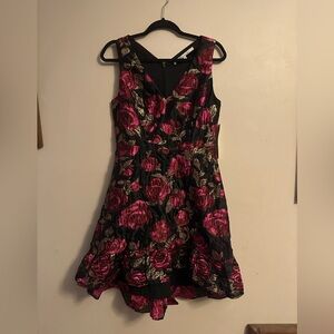 RACHEL Rachel Roy Sleeveless Metallic Jacquard High Low Dress